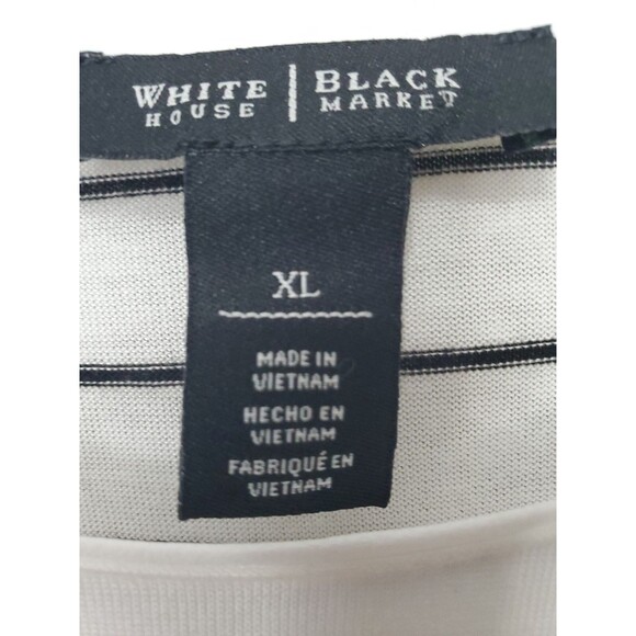 WHBM Tencel Lyocell Striped One Shoulder T-Shirt with Ruffle Accent Size XL - Picture 3 of 6